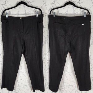 Laura Black Stretch Knit High Rise Slim Leg Pants